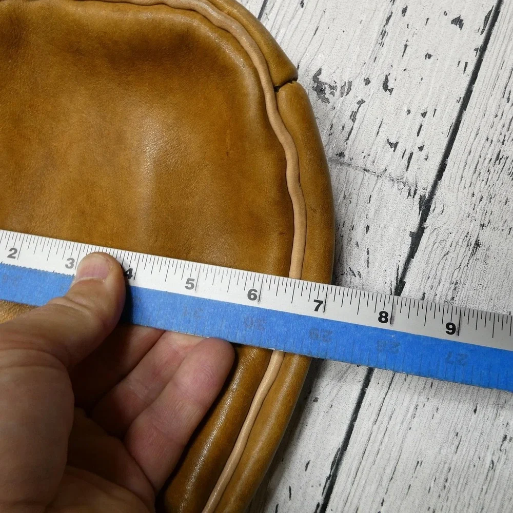 Leather‎ Shoulder Bag Womens Small Tan Hobo Purse Zip Top Raw Suede Lining Boho